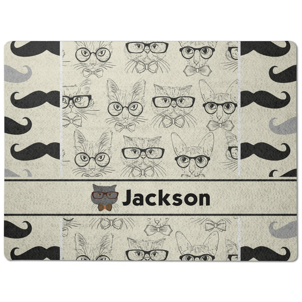 Hipster Cats & Mustache Dog Food Mat - Medium without bowls