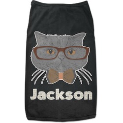 Hipster Cats & Mustache Black Pet Shirt - L (Personalized)