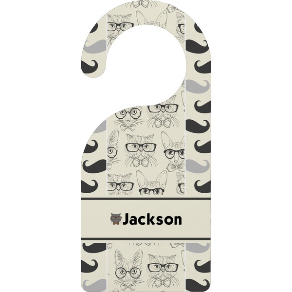 Custom Hipster Cats & Mustache Door Hanger (Personalized)
