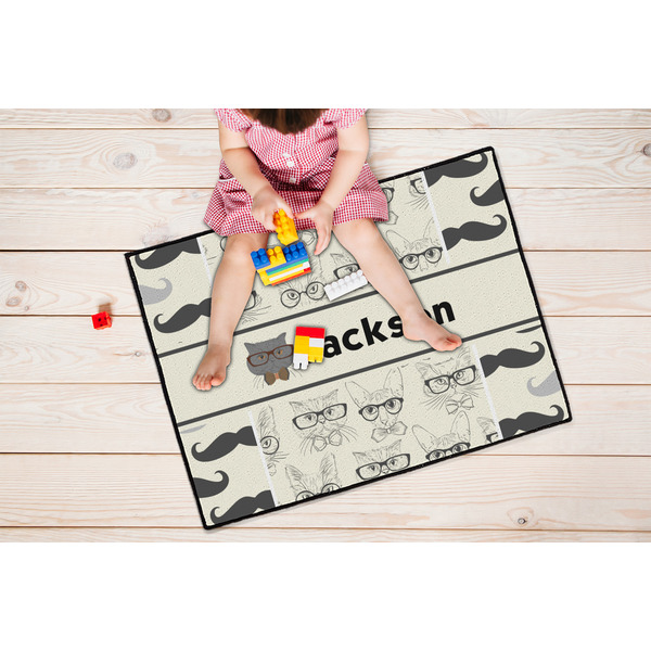 Hipster Cats & Mustache Door Mats - LIFESTYLE kid