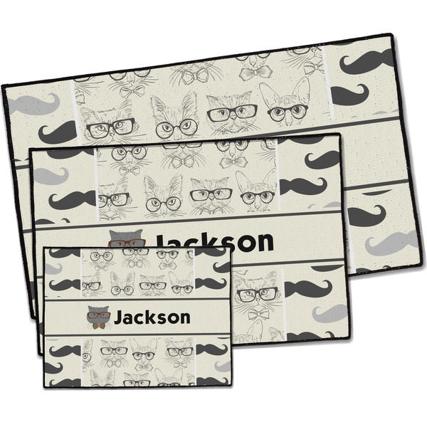 Hipster Cats & Mustache Door Mats - PARENT MAIN