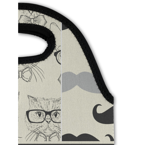 Hipster Cats & Mustache Double Wine Tote - Detail 1 (new)