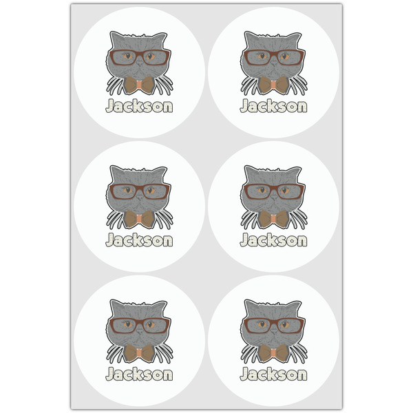 Hipster Cats & Mustache Drink Topper - Large - Set of 6
