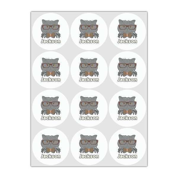 Hipster Cats & Mustache Drink Topper - Small - Set of 12