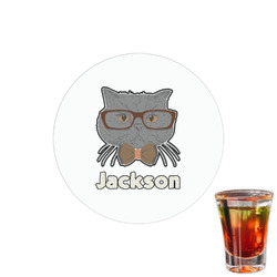 Hipster Cats & Mustache Printed Drink Topper - 1.5" (Personalized)