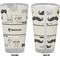 Hipster Cats & Mustache Pint Glass - Full Color - Front & Back Views