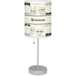 Hipster Cats & Mustache 7" Drum Lamp with Shade (Personalized)