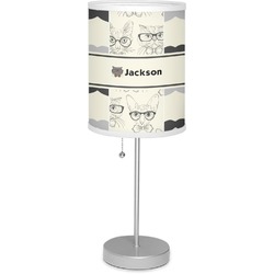 Hipster Cats & Mustache Lamp with Drum Shade (Personalized)