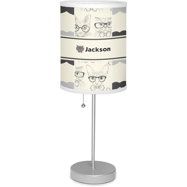 Custom Hipster Cats & Mustache Lamp with Drum Shade (Personalized)
