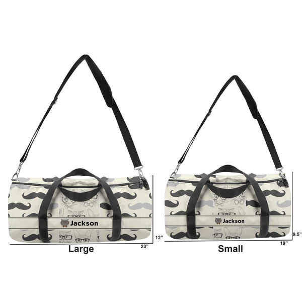 Hipster Cats & Mustache Duffle Bag Small and Large