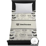 Hipster Cats & Mustache Duvet Cover - Twin (Personalized)