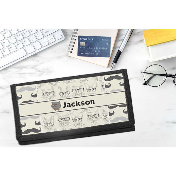 Hipster Cats & Mustache DyeTrans Checkbook Cover - LIFESTYLE