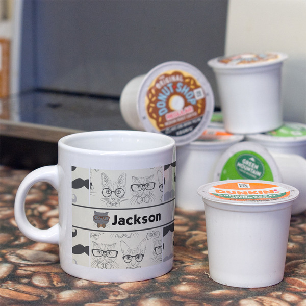 Hipster Cats & Mustache Espresso Cup - Single Lifestyle