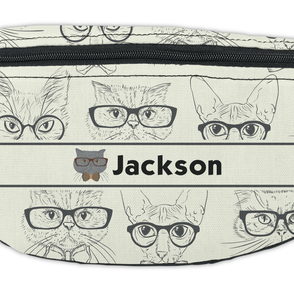 Hipster Cats & Mustache Fanny Pack - Closeup