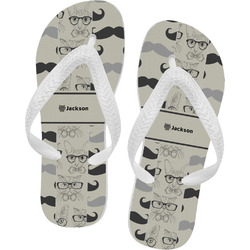 Hipster Cats & Mustache Flip Flops (Personalized)