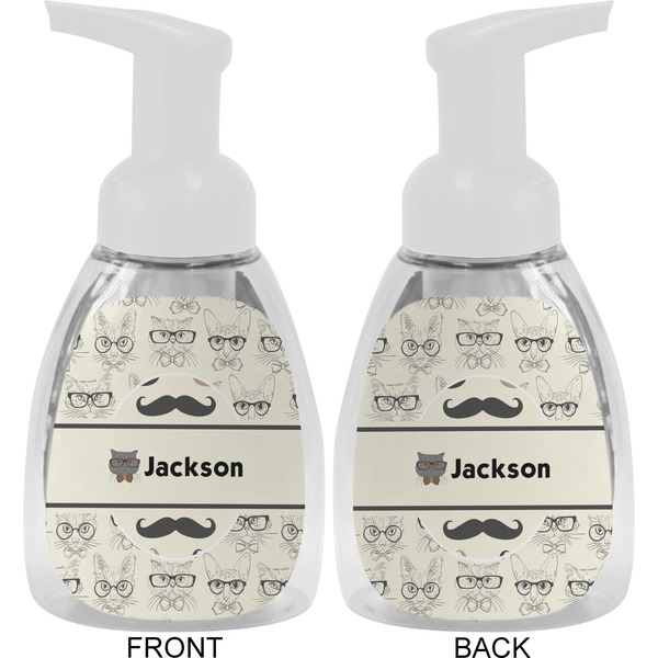 Hipster Cats & Mustache Foam Soap Bottle Approval - White