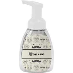 Hipster Cats & Mustache Foam Soap Bottle - White (Personalized)