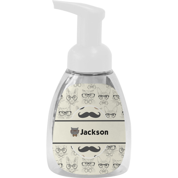 Custom Hipster Cats & Mustache Foam Soap Bottle (Personalized)