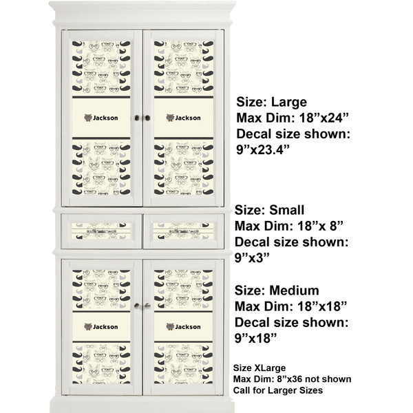 Hipster Cats & Mustache Full Cabinet (Show Sizes)