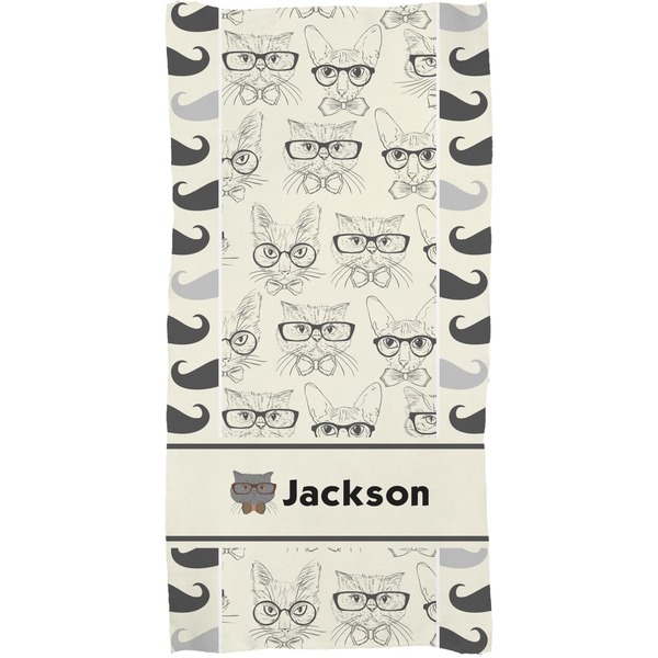 Hipster Cats & Mustache Full Sized Bath Towel - Apvl