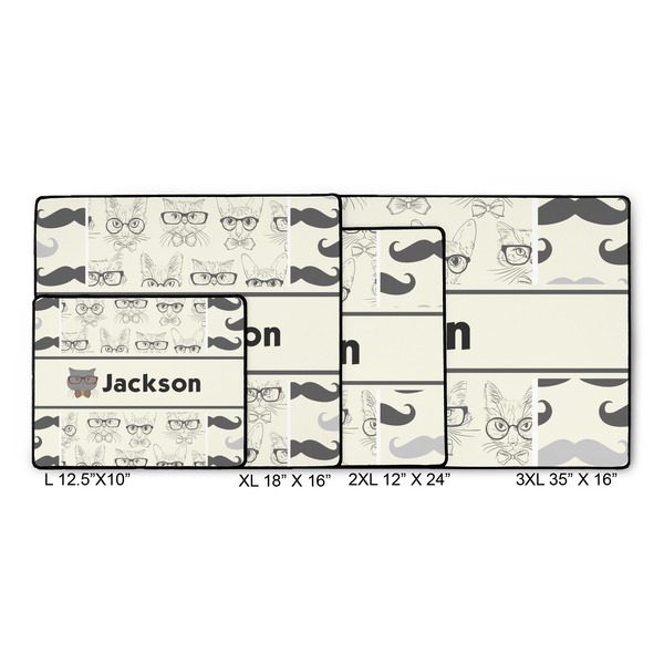 Hipster Cats & Mustache Gaming Mats - SIZE CHART