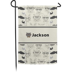 Hipster Cats & Mustache Small Garden Flag - Double Sided w/ Name or Text