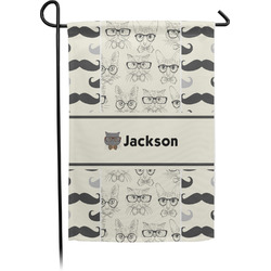 Hipster Cats & Mustache Small Garden Flag - Single Sided w/ Name or Text