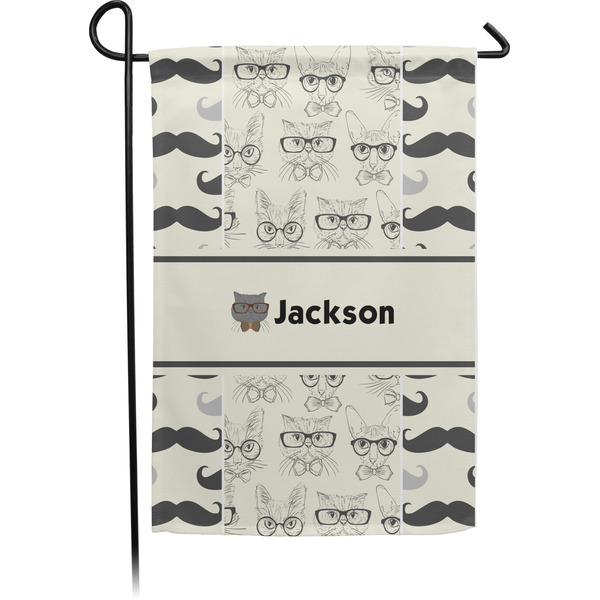 Custom Hipster Cats & Mustache Garden Flag (Personalized)