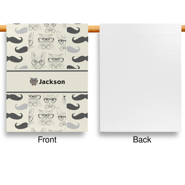 Hipster Cats & Mustache Garden Flags - Large - Single Sided - APPROVAL