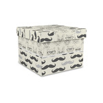 Hipster Cats & Mustache Gift Box with Lid - Canvas Wrapped - Small (Personalized)