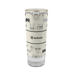 Hipster Cats & Mustache 2 oz Shot Glass -  Glass with Gold Rim - Set of 4 (Personalized)