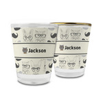Hipster Cats & Mustache Glass Shot Glass - 1.5 oz (Personalized)