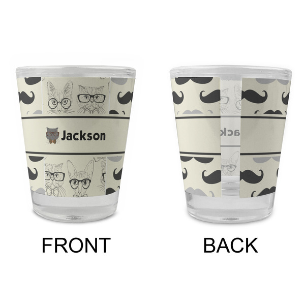 Hipster Cats & Mustache Glass Shot Glass - Standard - APPROVAL