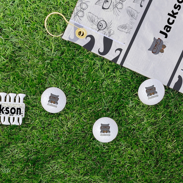 Hipster Cats & Mustache Golf Balls - Generic - Set of 3 - LIFESTYLE