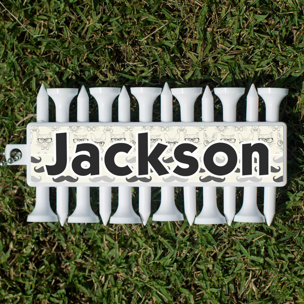 Custom Hipster Cats & Mustache Golf Tees & Ball Markers Set (Personalized)