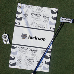 Hipster Cats & Mustache Golf Towel Gift Set (Personalized)