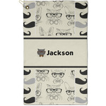Hipster Cats & Mustache Golf Towel - Poly-Cotton Blend - Small w/ Name or Text