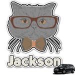 Hipster Cats & Mustache Graphic Car Decal (Personalized)