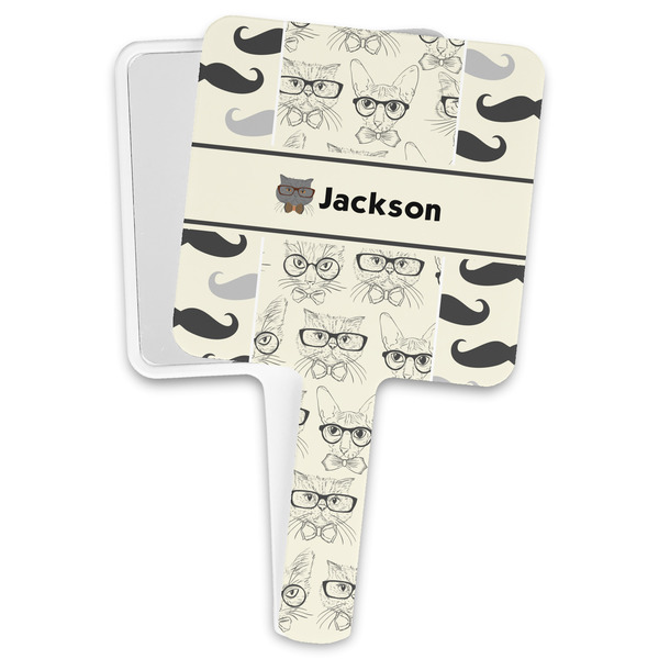 Custom Hipster Cats & Mustache Hand Mirror (Personalized)