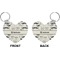 Hipster Cats & Mustache Heart Keychain (Front + Back)