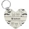 Hipster Cats & Mustache Heart Keychain (Personalized)
