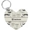 Hipster Cats & Mustache Heart Plastic Keychain w/ Name or Text