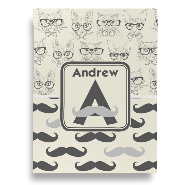 Hipster Cats & Mustache House Flags - Double Sided - BACK