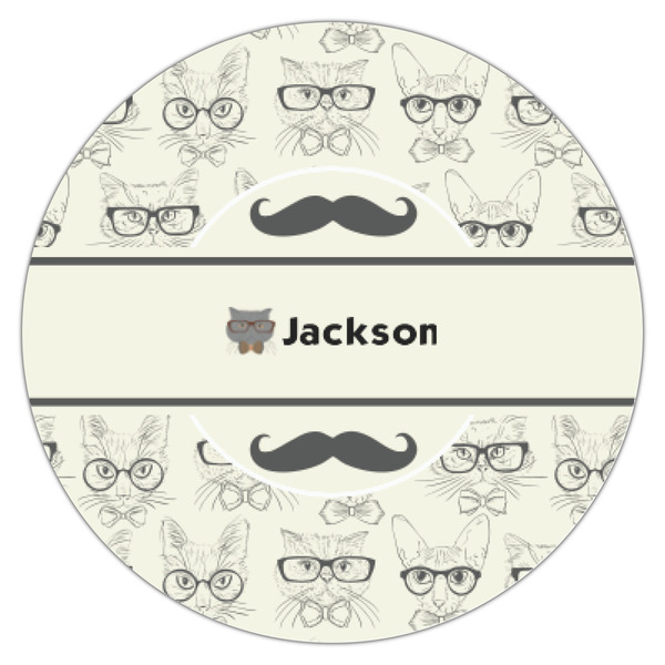 Hipster Cats & Mustache Icing Circle - XSmall - Single