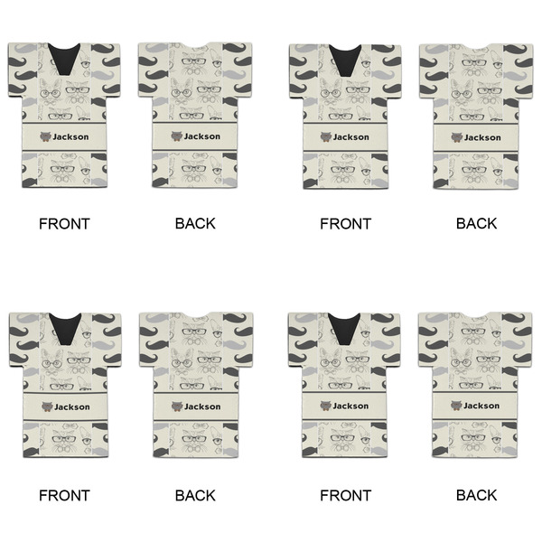 Hipster Cats & Mustache Jersey Bottle Cooler - Set of 4 - APPROVAL