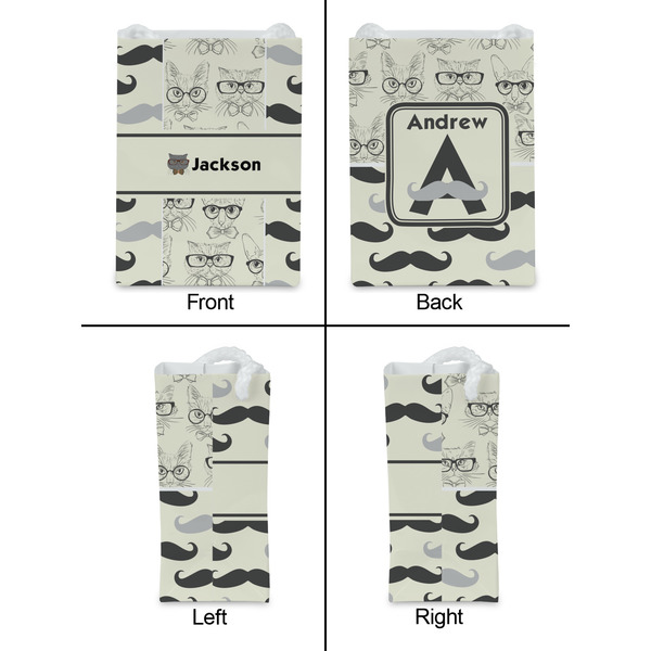 Hipster Cats & Mustache Jewelry Gift Bag - Gloss - Approval