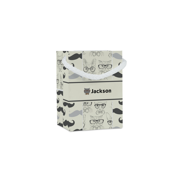 Custom Hipster Cats & Mustache Jewelry Gift Bags - Matte (Personalized)