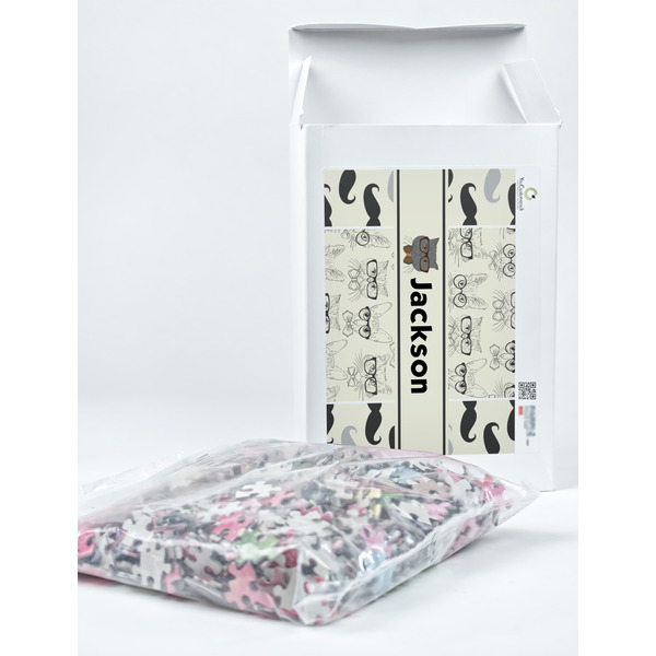Hipster Cats & Mustache Jigsaw Puzzle 1014 Piece - Box
