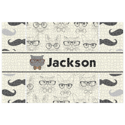 Hipster Cats & Mustache Jigsaw Puzzle - 1000-piece (Personalized)