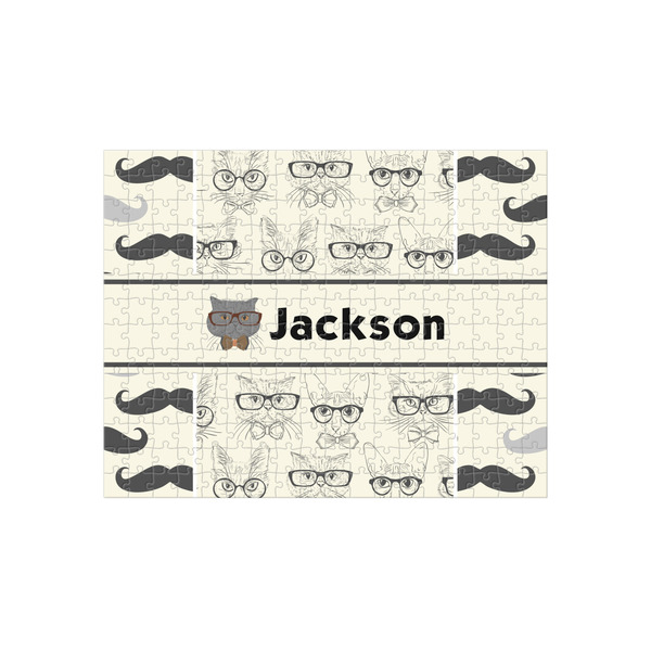 Custom Hipster Cats & Mustache 252 pc Jigsaw Puzzle (Personalized)
